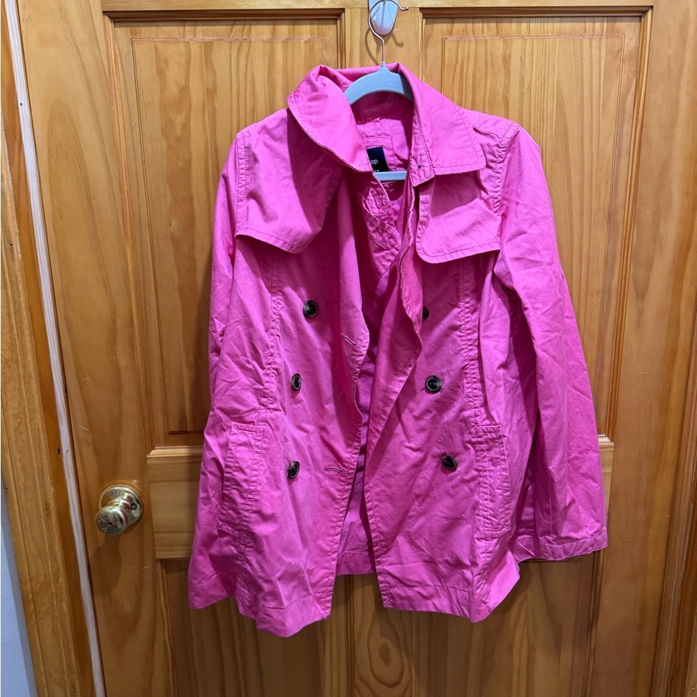 Gap Bright Pink Midi Trench Coat